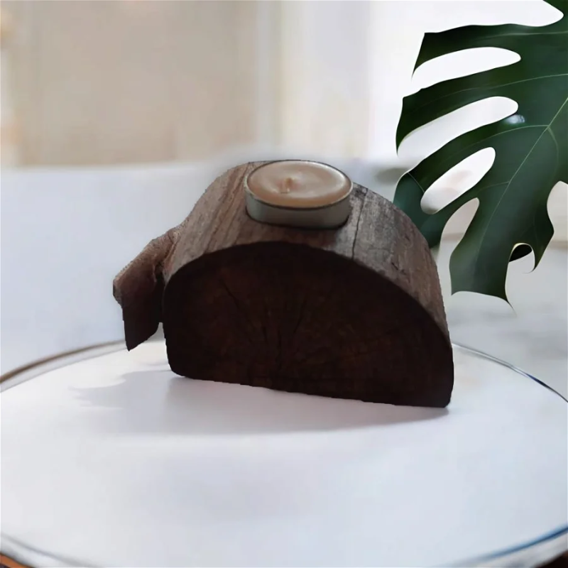 گلدان و جاشمعی چوبی دستساز 3