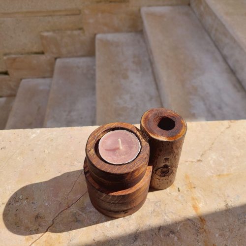 photo 2025 03 26 13 39 57 گلدان و شمعدان چوبی دستساز تزیینی